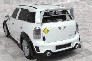 car in ステッカー貼り付けイメージ160x160mm ひき