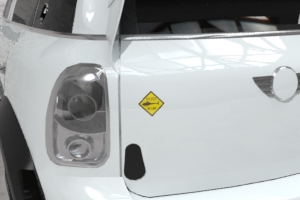 car in ステッカー貼り付けイメージ160x160mm 拡大| jetset